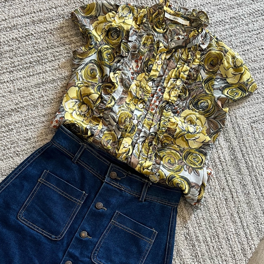 Floral button-front blouse by Gibson for Nordstrom